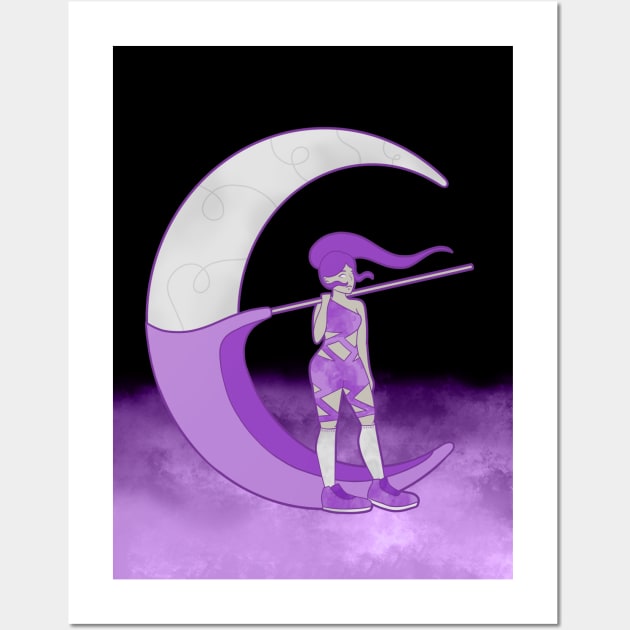 Moon Warrior (Cloud Background) Wall Art by inatorinator